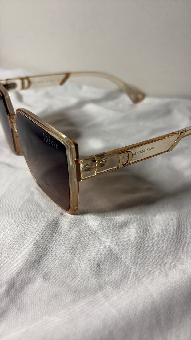 Şeffaf Bej Dior Kadın Güneş Gözlüğü - Görsel 4