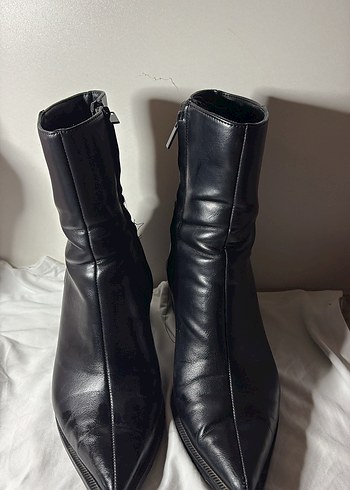 ZARA Siyah Deri Dizüstü Topuklu Kadın Çizme - Görsel 5
