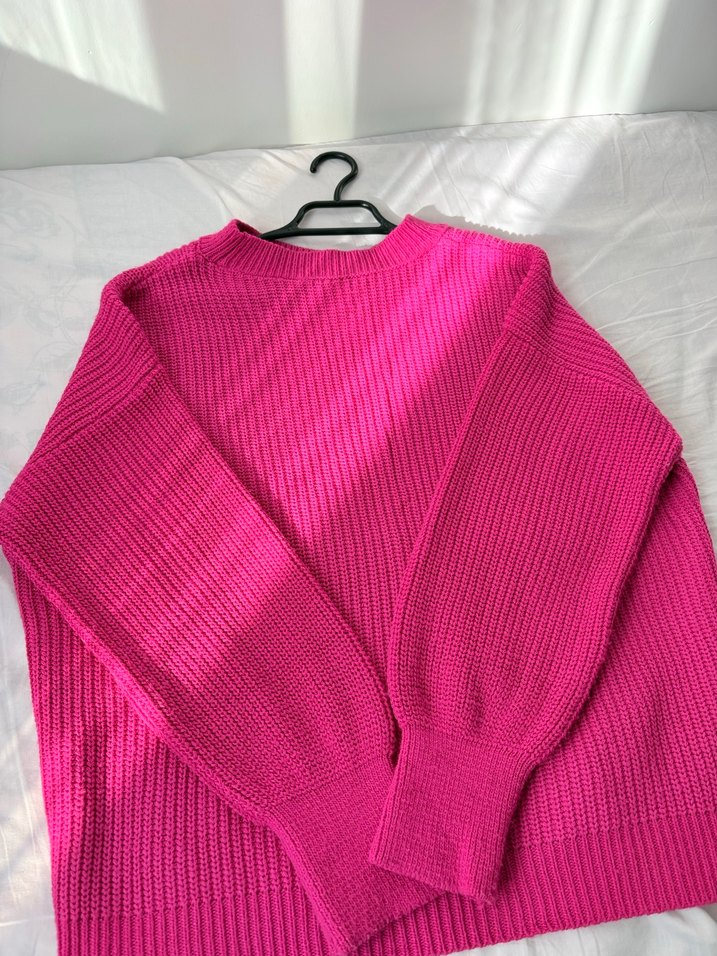 Pembe Örgü Salaş Kadın Kazak - Görsel 3