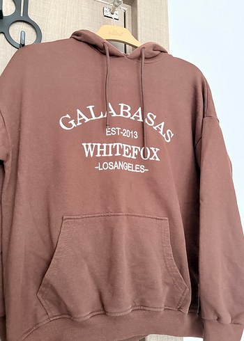 Kapüşonlu Kahverengi Kadın Sweatshirt - Görsel 3