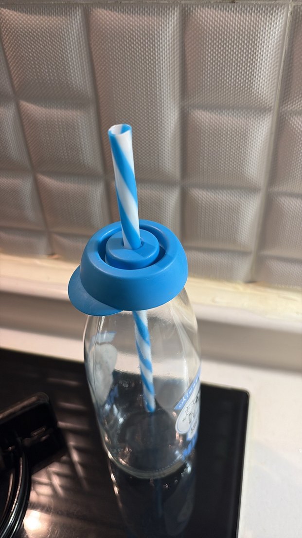 Mavi Kapaklı Cam Bebek Biberonu - Görsel 2