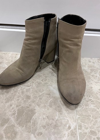 38 Beden Bej Süet Kadın Stiletto Bot
