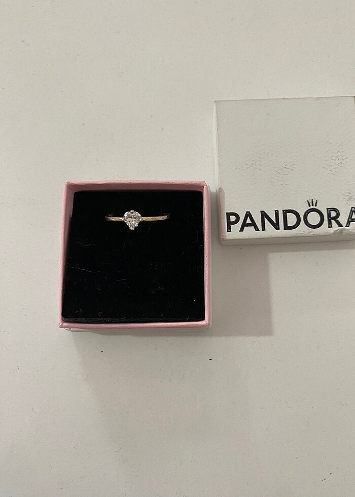 Orijinal Pandora şeffaf kalp tektaş yüzük - Görsel 4