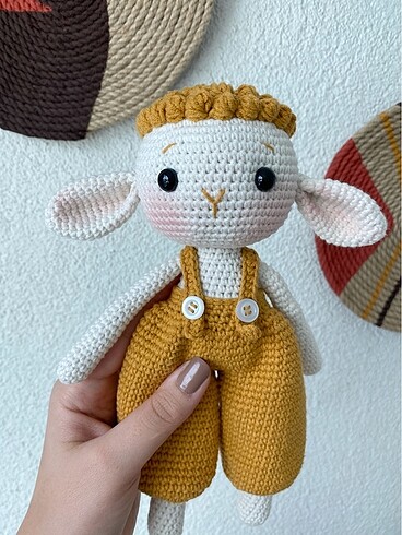 Beden Renk Amigurumi oyuncak uyku arkadaşı kuzu