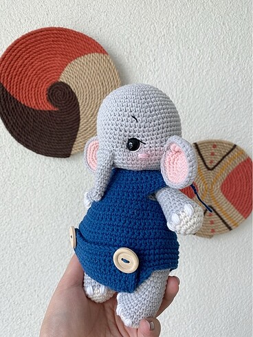 Beden Renk Amigurumi oyuncak uyku arkadaşı fil