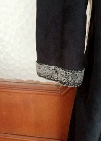m Beden siyah Renk Kemerli Siyah Uzun Kadın Kaban