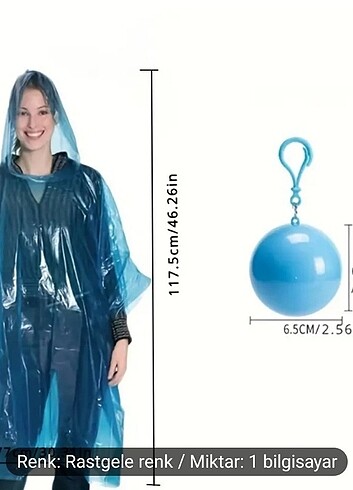 Tek Kullanımlık Anahtarlık Yağmurluk - Görsel 2