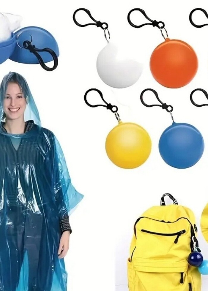 Tek Kullanımlık Anahtarlık Yağmurluk - Görsel 4