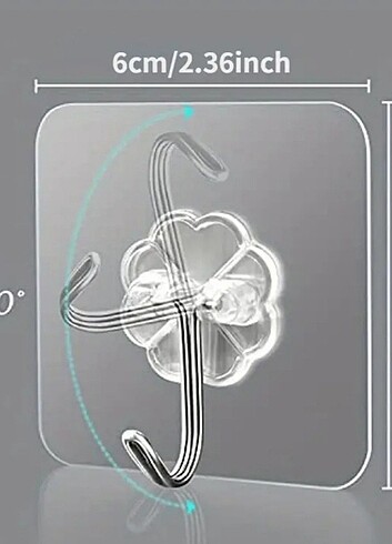 9.98KG Kapasiteli şeffaf Yapışkanlı kanca askı 10 lu - Görsel 2