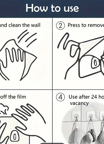 9.98KG Kapasiteli şeffaf Yapışkanlı kanca askı 10 lu - Görsel 5
