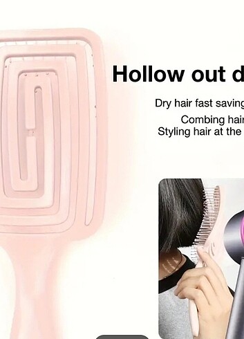 Pembe Renk, Büyük Kıvrımlı Kuaförlük Tarak, Kabarık Saç Stil Tar - Görsel 2