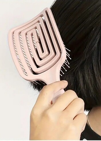 Pembe Renk, Büyük Kıvrımlı Kuaförlük Tarak, Kabarık Saç Stil Tar - Görsel 4