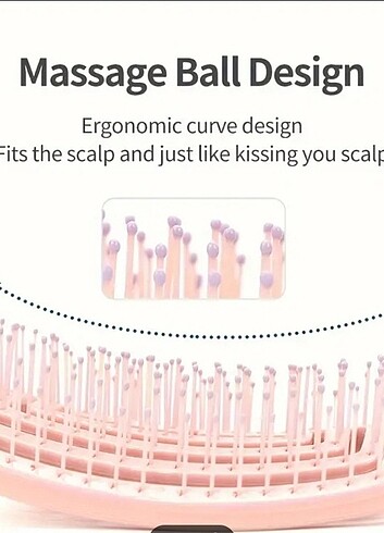 Pembe Renk, Büyük Kıvrımlı Kuaförlük Tarak, Kabarık Saç Stil Tar - Görsel 5