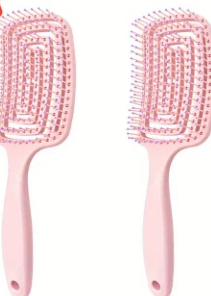 Pembe Renk, Büyük Kıvrımlı Kuaförlük Tarak, Kabarık Saç Stil Tar - Görsel 3