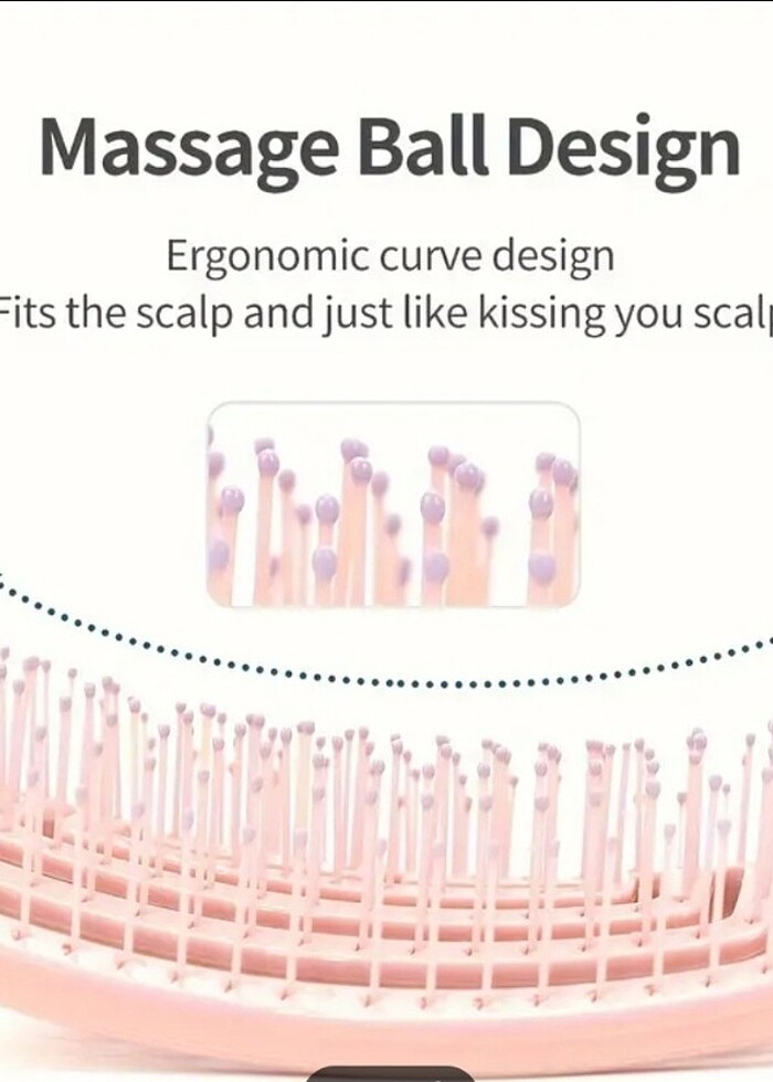 Pembe Renk, Büyük Kıvrımlı Kuaförlük Tarak, Kabarık Saç Stil Tar - Görsel 5