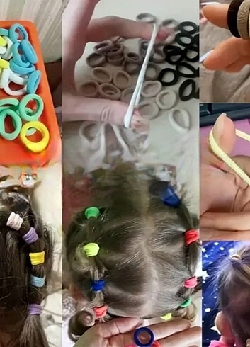 60 adet Karışık renk lastik toka - Görsel 5