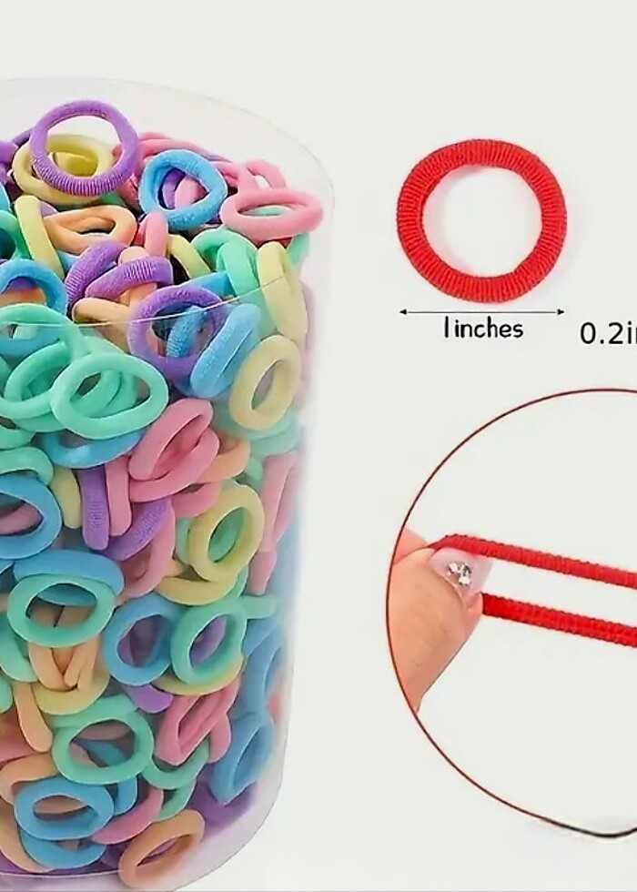 60 adet Karışık renk lastik toka - Görsel 4