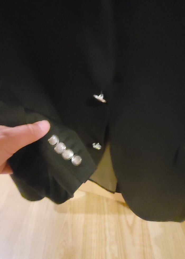 Altıntıldız kumaş, Siyah blazer 54 beden 6 Drop metal düğmeli te - Görsel 4