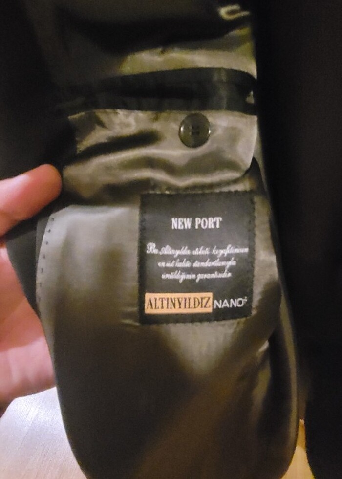 Altıntıldız kumaş, Siyah blazer 54 beden 6 Drop metal düğmeli te - Görsel 2