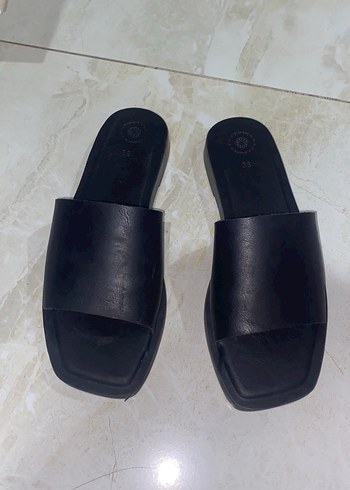 Lc Waikiki Kadın Siyah Blok Topuksuz Terlik - Görsel 2