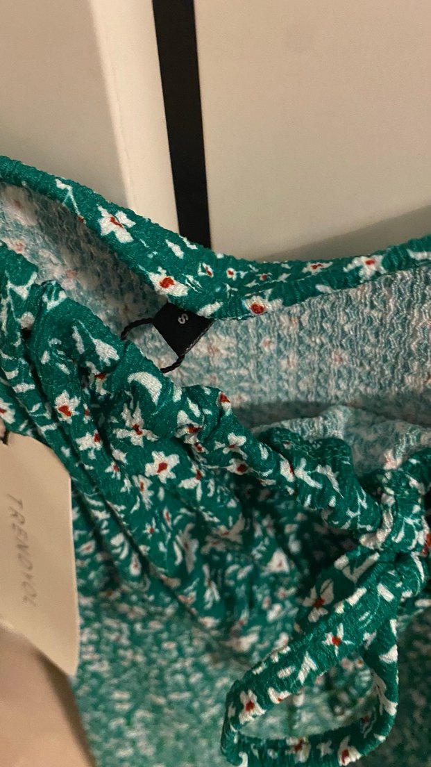 Yeşil Yılan Desenli Uzun Elbise - Görsel 4