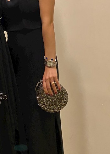 Siyah Straplez Uzun Drapeli Abiye Elbise - Görsel 2