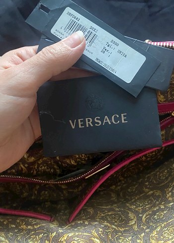 Versace ORİJİNAL Pembe Deri Kadın Çanta - Görsel 9