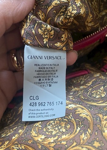 Versace ORİJİNAL Pembe Deri Kadın Çanta - Görsel 8