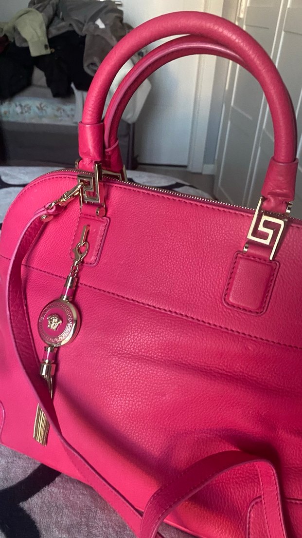 Versace ORİJİNAL Pembe Deri Kadın Çanta - Görsel 5