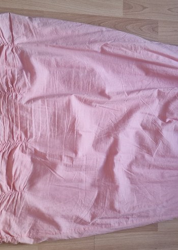 Pembe Kolsuz İşlemeli Midi Elbise - Görsel 10