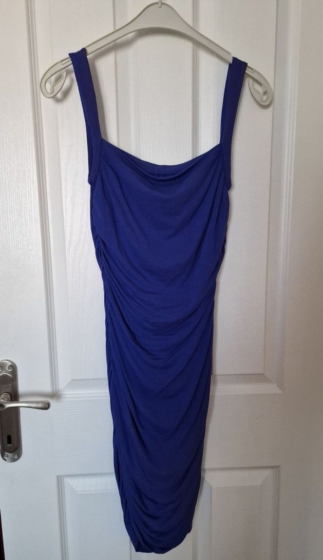 Mango Drapeli Mavi Midi Elbise - Görsel 2