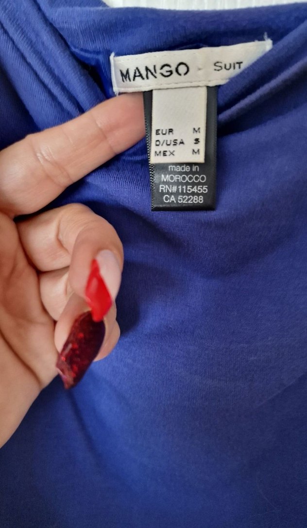 Mango Drapeli Mavi Midi Elbise - Görsel 3