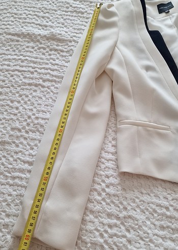 Kadın Beyaz Düğmeli Modern Klasik Blazer - Görsel 6