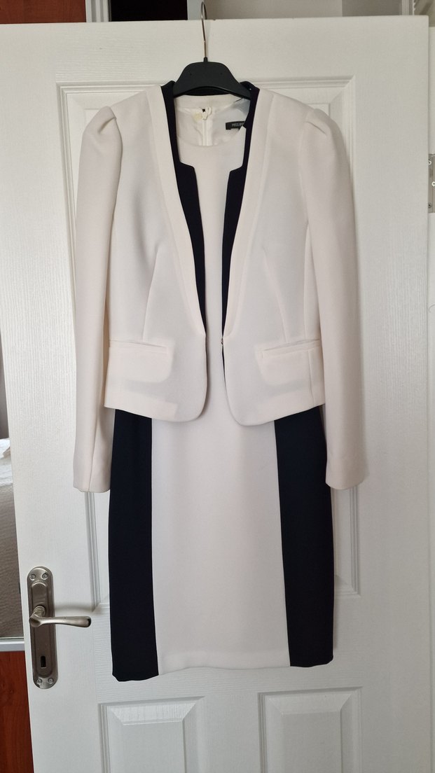 Kadın Beyaz Düğmeli Modern Klasik Blazer - Görsel 2