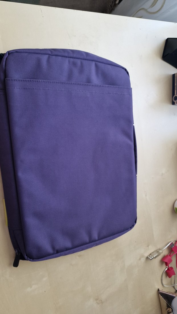 Mor Baskılı Fermuarlı Kadın Laptop Çantası - Görsel 2