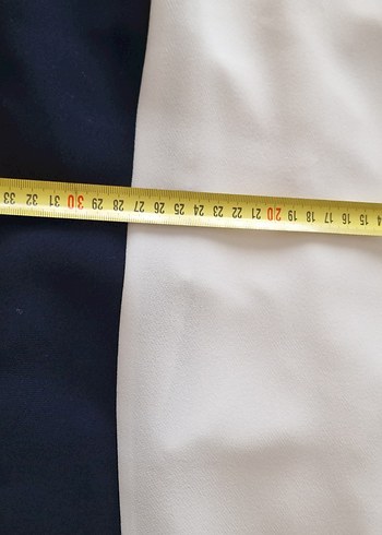 Şerit Detaylı Beyaz-Siyah Uzun Kalem Elbise - Görsel 7