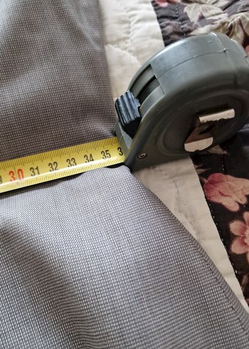 Kadın Gri Keten V Yaka Pilili Kalem Elbise - Görsel 7