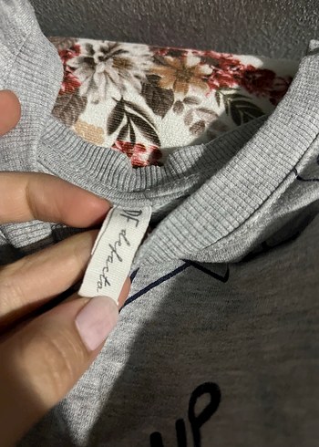 Defacto Gri Baskılı Kız Sweatshirt