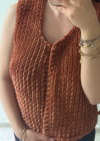 Kadın Bohem Örgü Yelek - Görsel 2