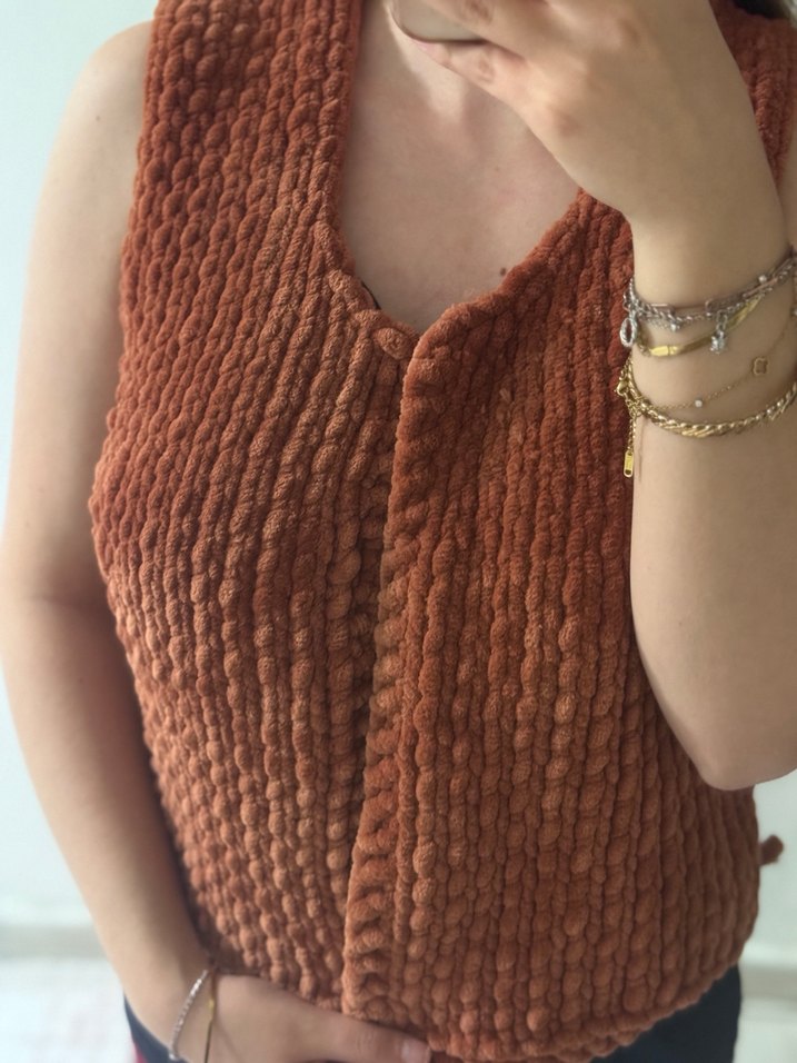 Kadın Bohem Örgü Yelek - Görsel 2