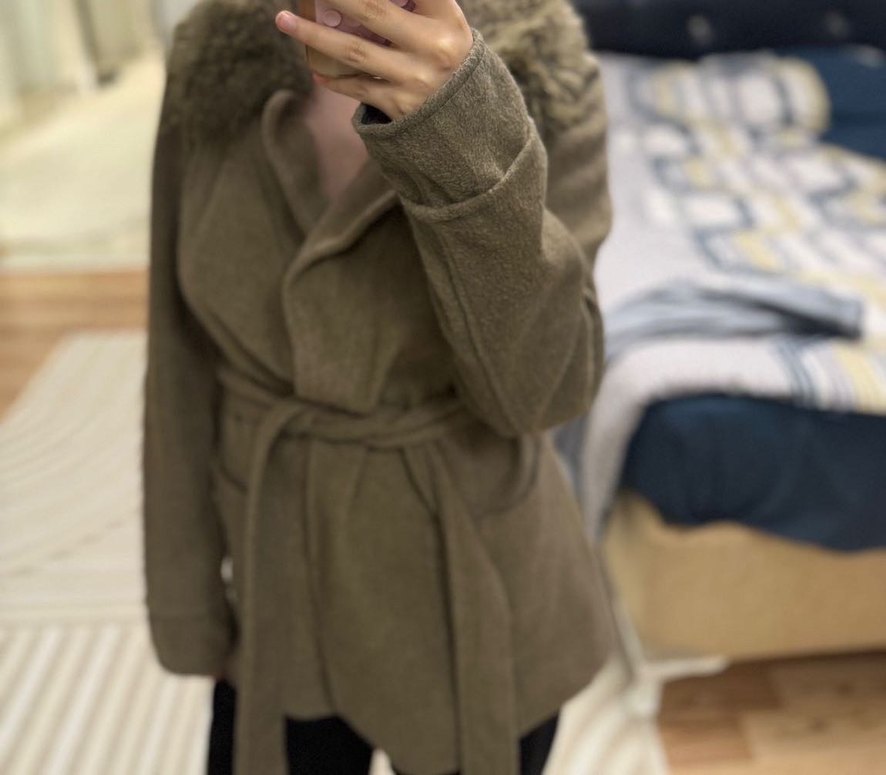 Kürk Yakalı Kemerli Kaban adl - Görsel 2