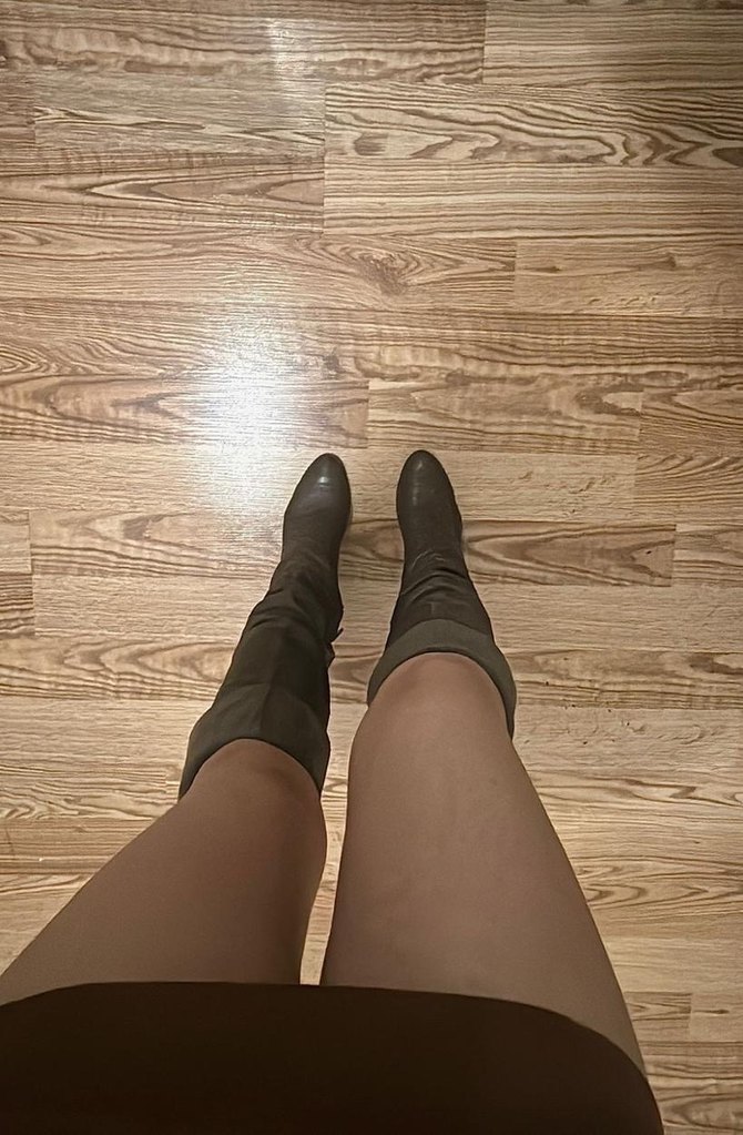 Gri Süet Dizüstü Stiletto Topuklu Kemerli Çizme - Görsel 2