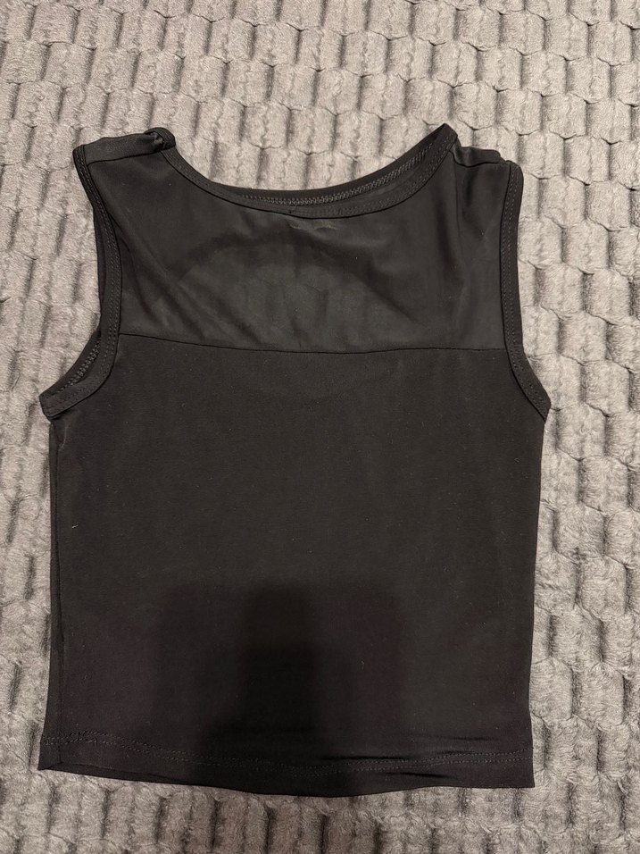 Siyah Kolsuz Crop Top dekolteli - Görsel 3