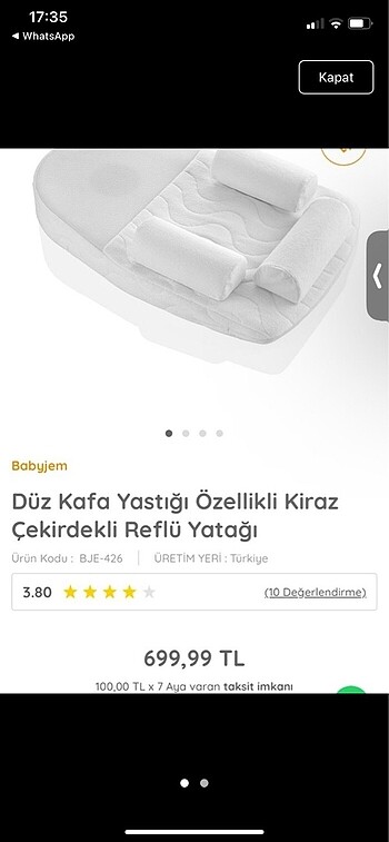 Kiraz çekirdekli reflü yatağı