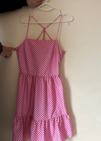Pembe Puantiyeli elbise