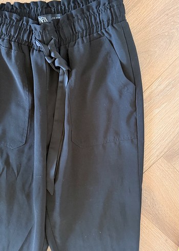 xs Beden lacivert Renk Zara Kadın siyah Beli Bağlamalı Rahat Kesim Pantolon