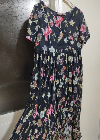 Çiçek Desenli Bohem Uzun Hamile Elbisesi - Görsel 2