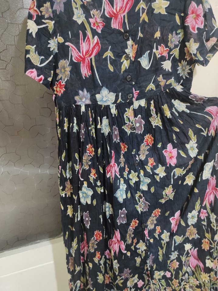 Çiçek Desenli Bohem Uzun Hamile Elbisesi - Görsel 4