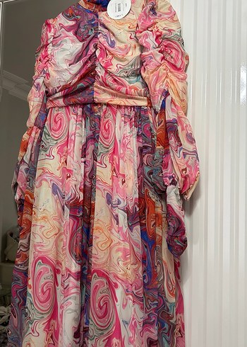 Kadın Çok Renkli Bohem  elbise - Görsel 4