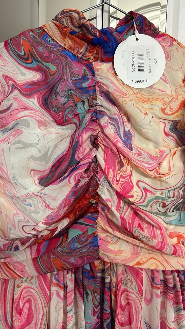 Kadın Çok Renkli Bohem  elbise - Görsel 2